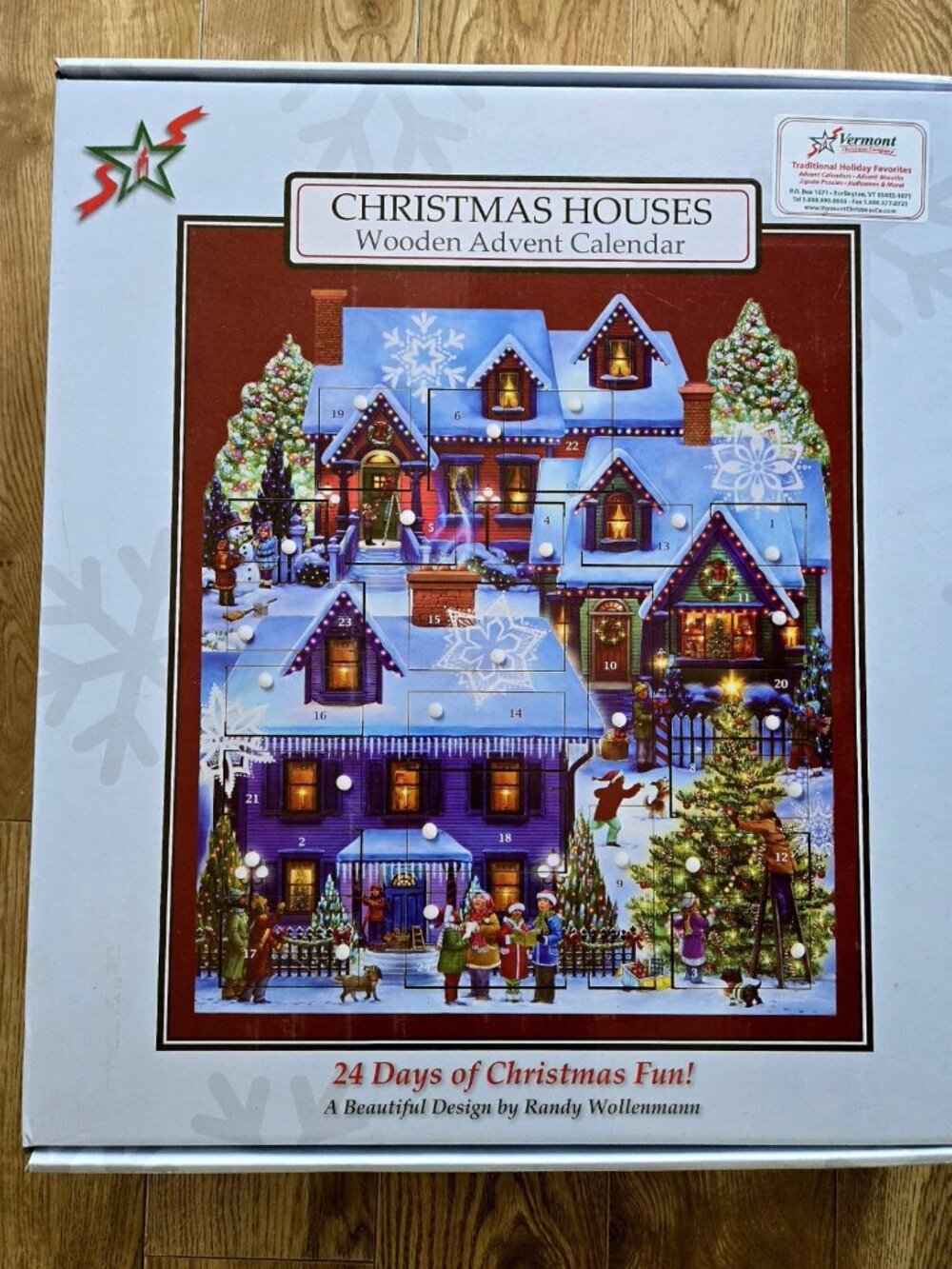 NEW🆕 Wooden Advent Calendar "VERMONT Christmas Houses" Create Holiday Memories